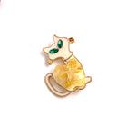 Load image into Gallery viewer, Brooch “Kitten” decorated with amber mosaic
