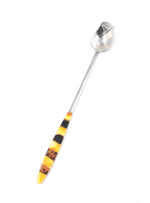 Load image into Gallery viewer, Latte spoon &quot;Rose for you&quot; is decorated with amber mosaic
