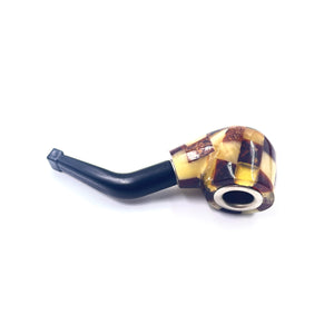Mini pipe decorated with amber mosaic