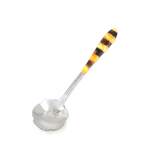 Sugar spoon “Flower” decorated with amber mosaic