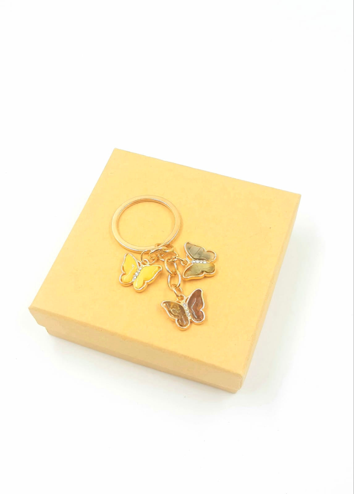 Keychain "Butterflies” decorated with amber mosaic