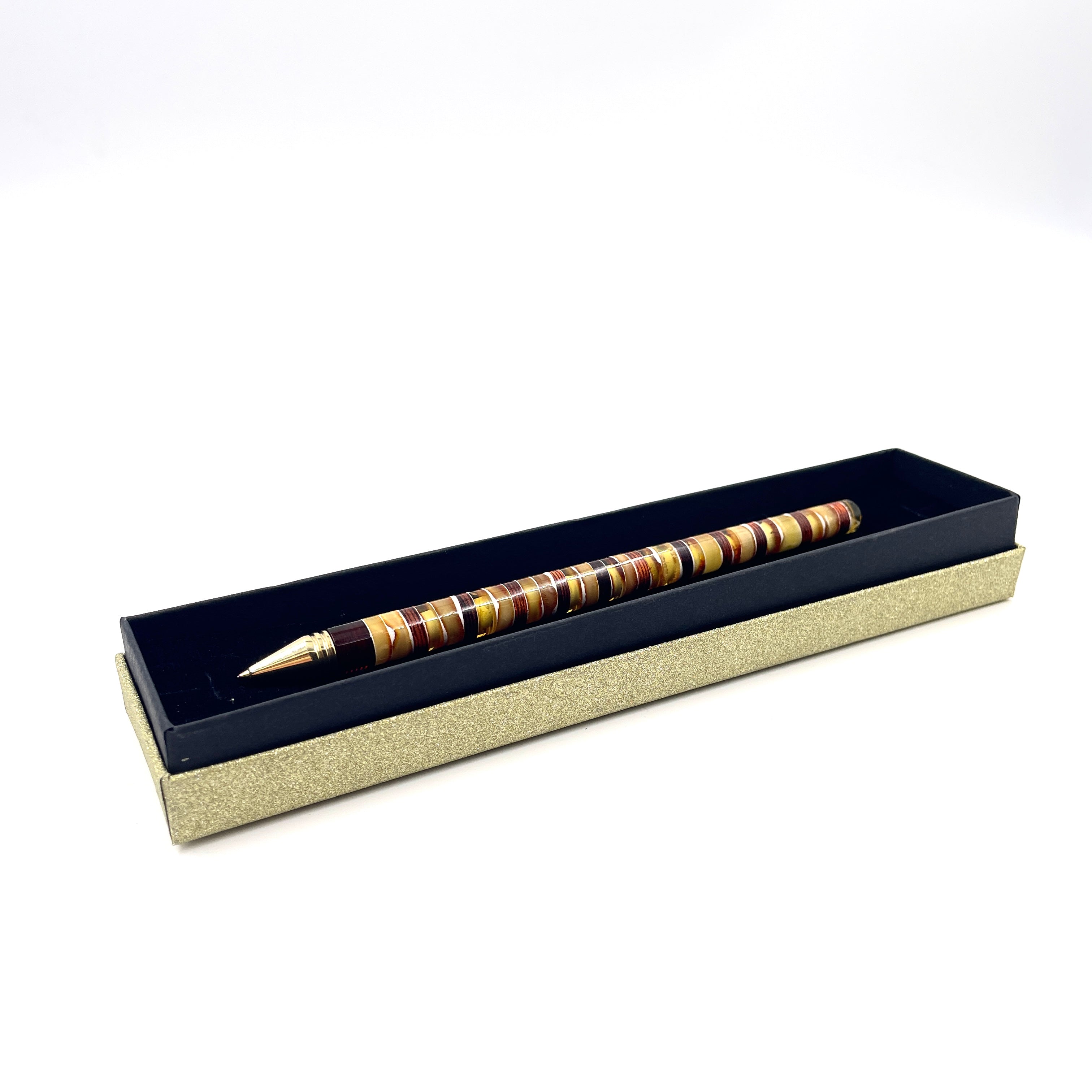Pen decorated with amber mosaic