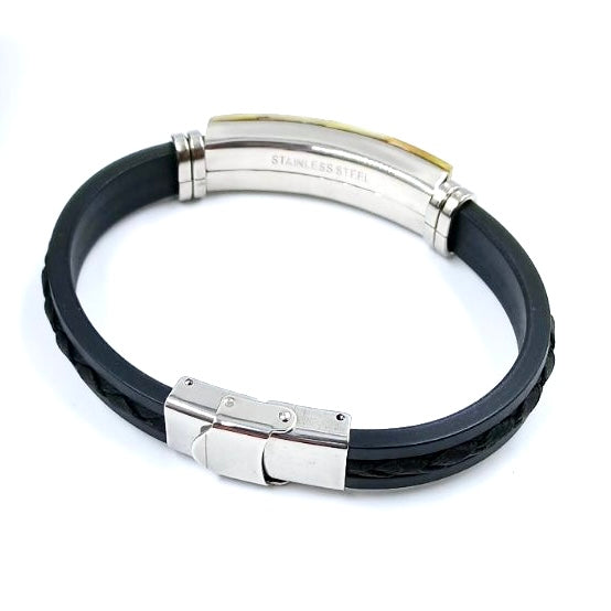 Modern Silicone Bracelet with Leather