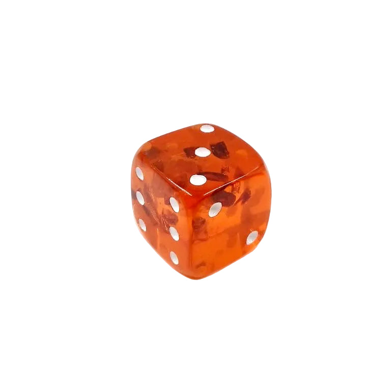 Artisan dice crafted from solid Baltic amber, each piece unique