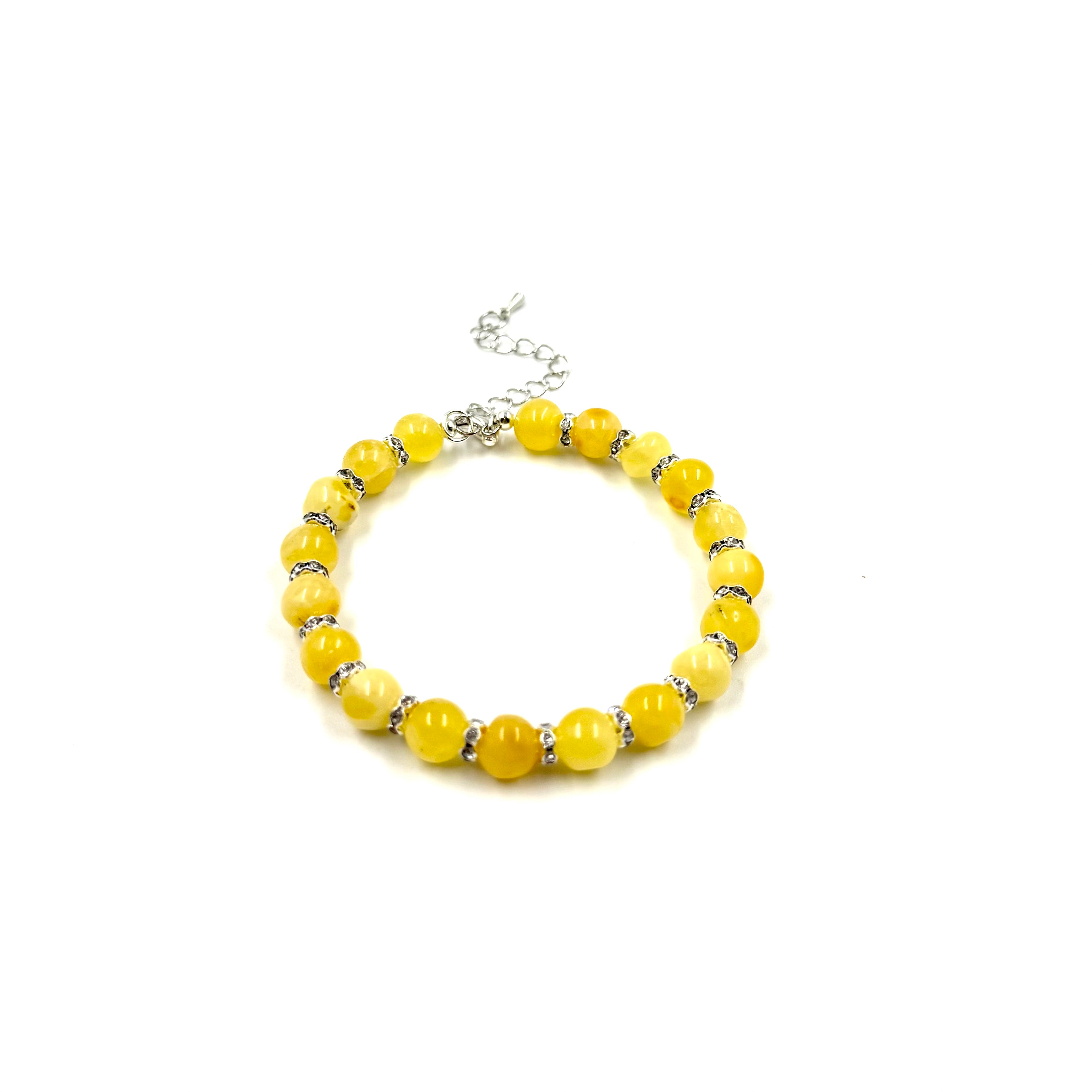 Beaded Bracelet with Yellow Amber