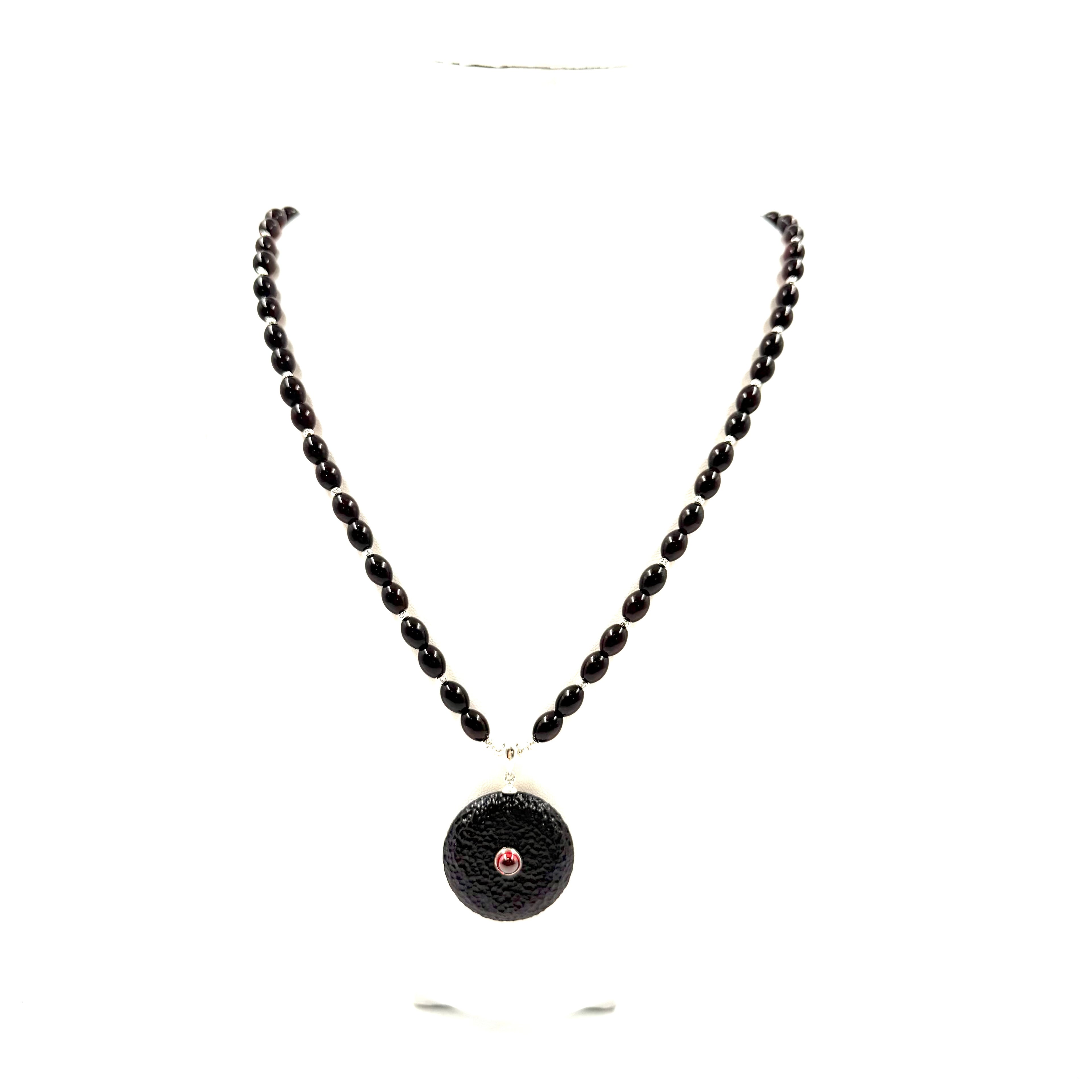 Black Round Pendant