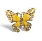 Brooch butterfly amber shiny fly wings