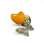 Butterfly Tie Tack shining amber
