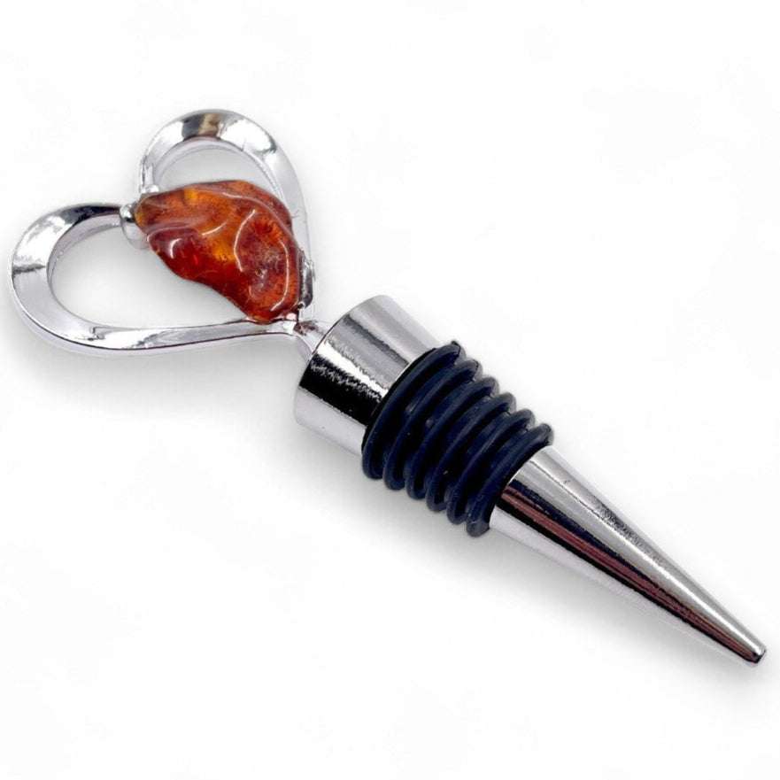 Cork amber heart stainless steel for wine