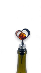 Cork amber heart stainless steel for wine closed wine