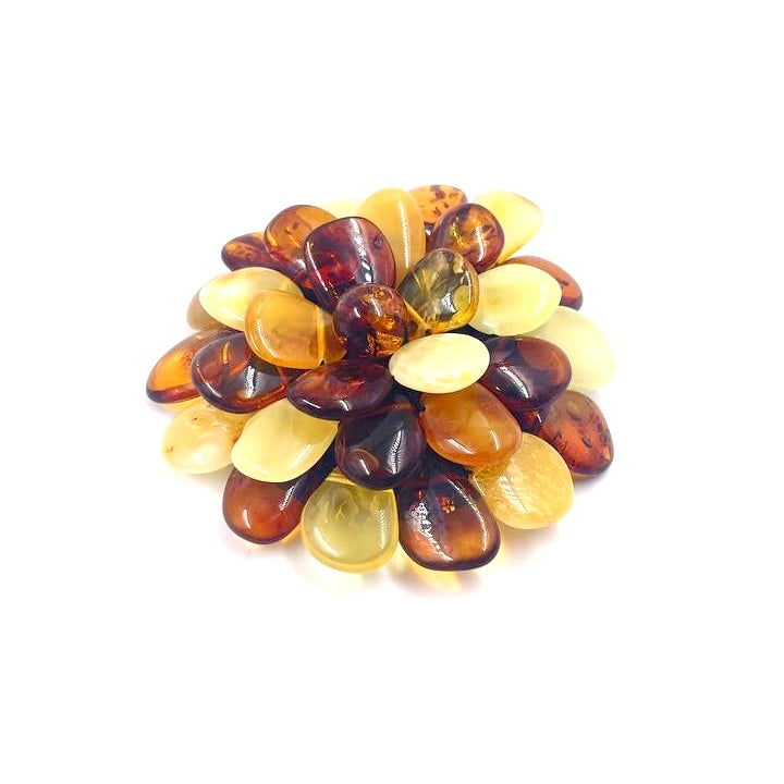 Baltic Amber Flower Necklace with Clasp