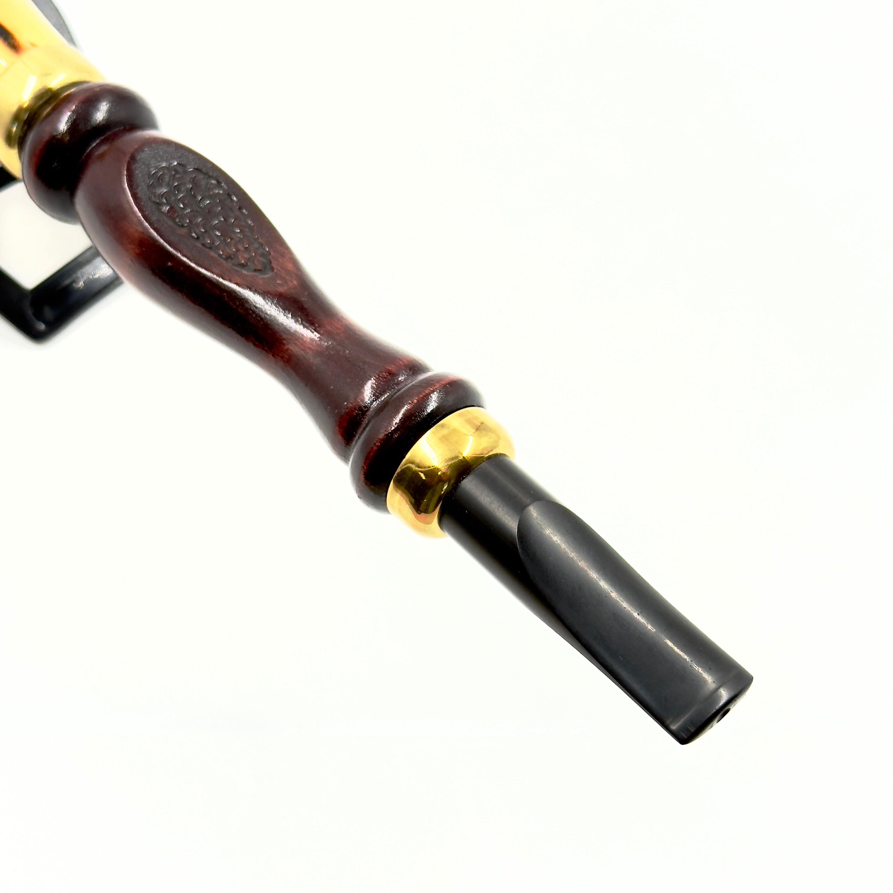 Handcrafted Wooden Pipe Featuring Natural Amber Stone – Perfect Gift For Him Or Her
