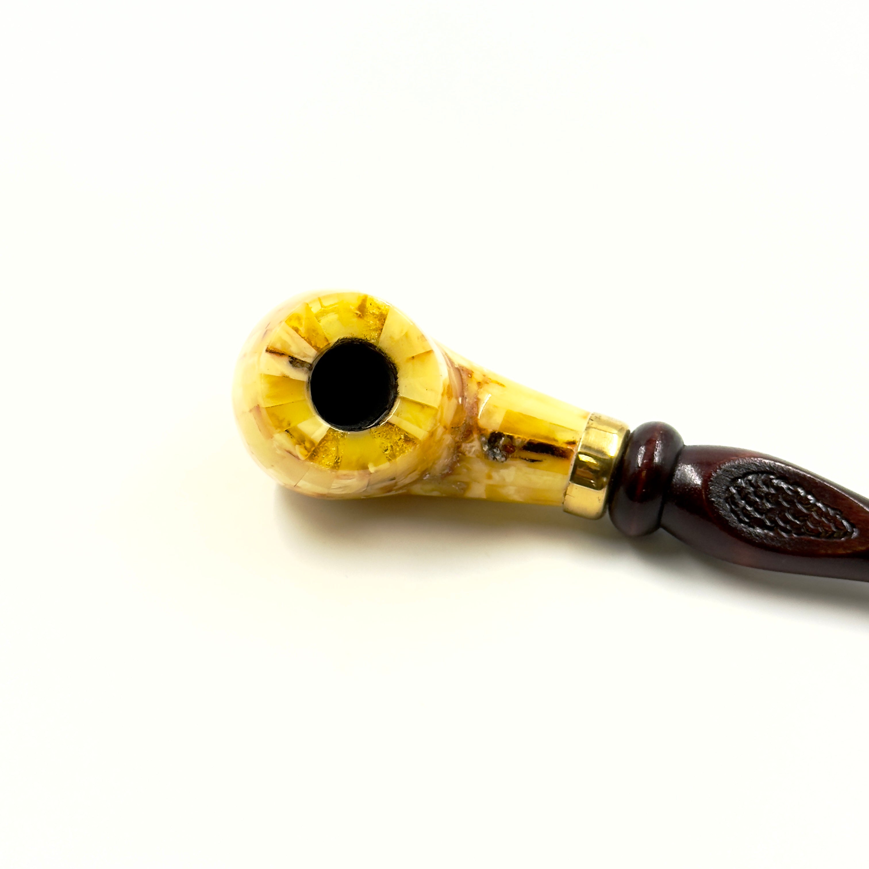 Handmade Amber Wooden Pipe – Unique Gift For Smokers And Collectors
