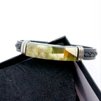 Handmade silicone and leather bracelet - modern minimalist design