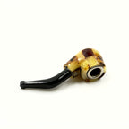 Mini Amber Pipe With Natural Stone Accent