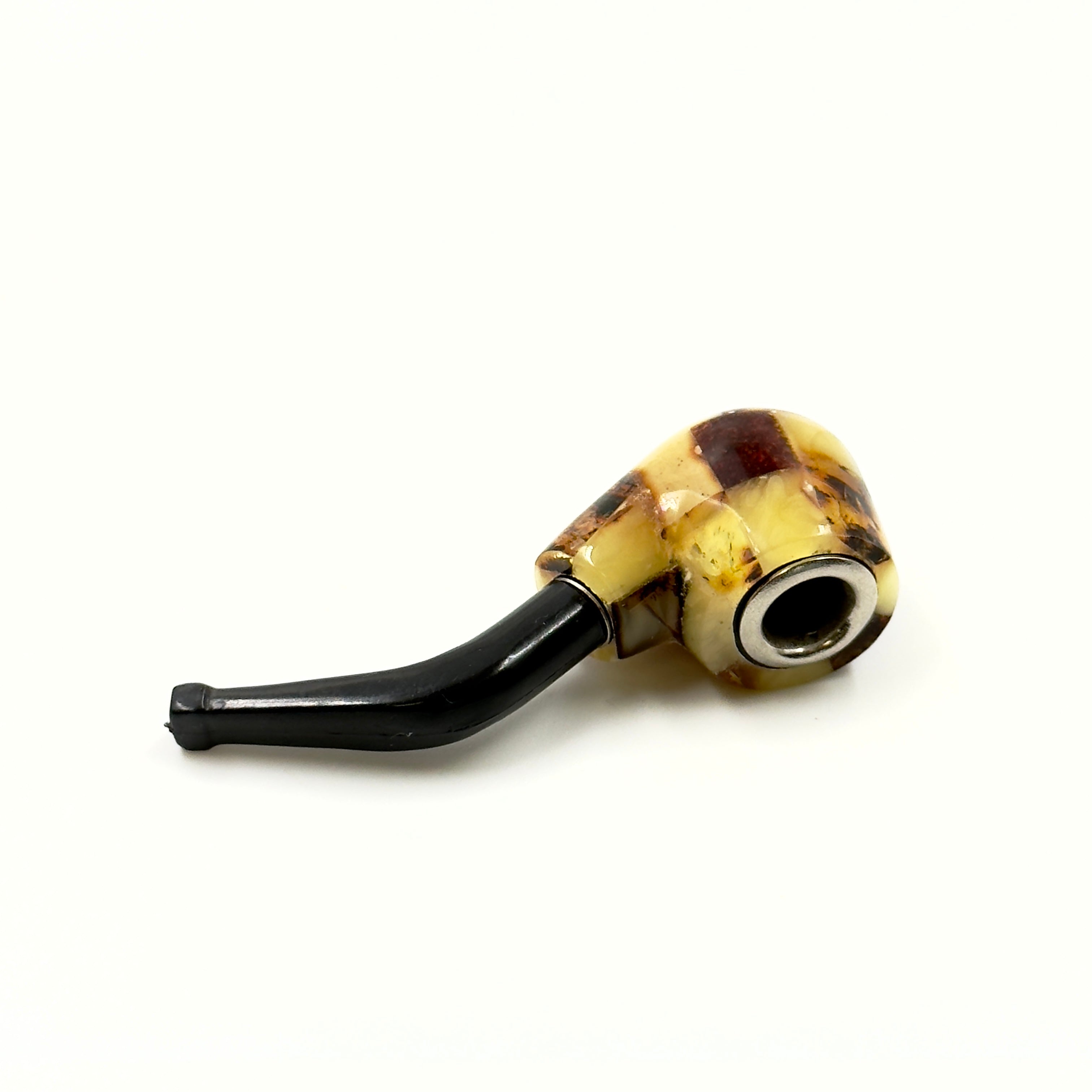 Mini Amber Pipe With Natural Stone Accent