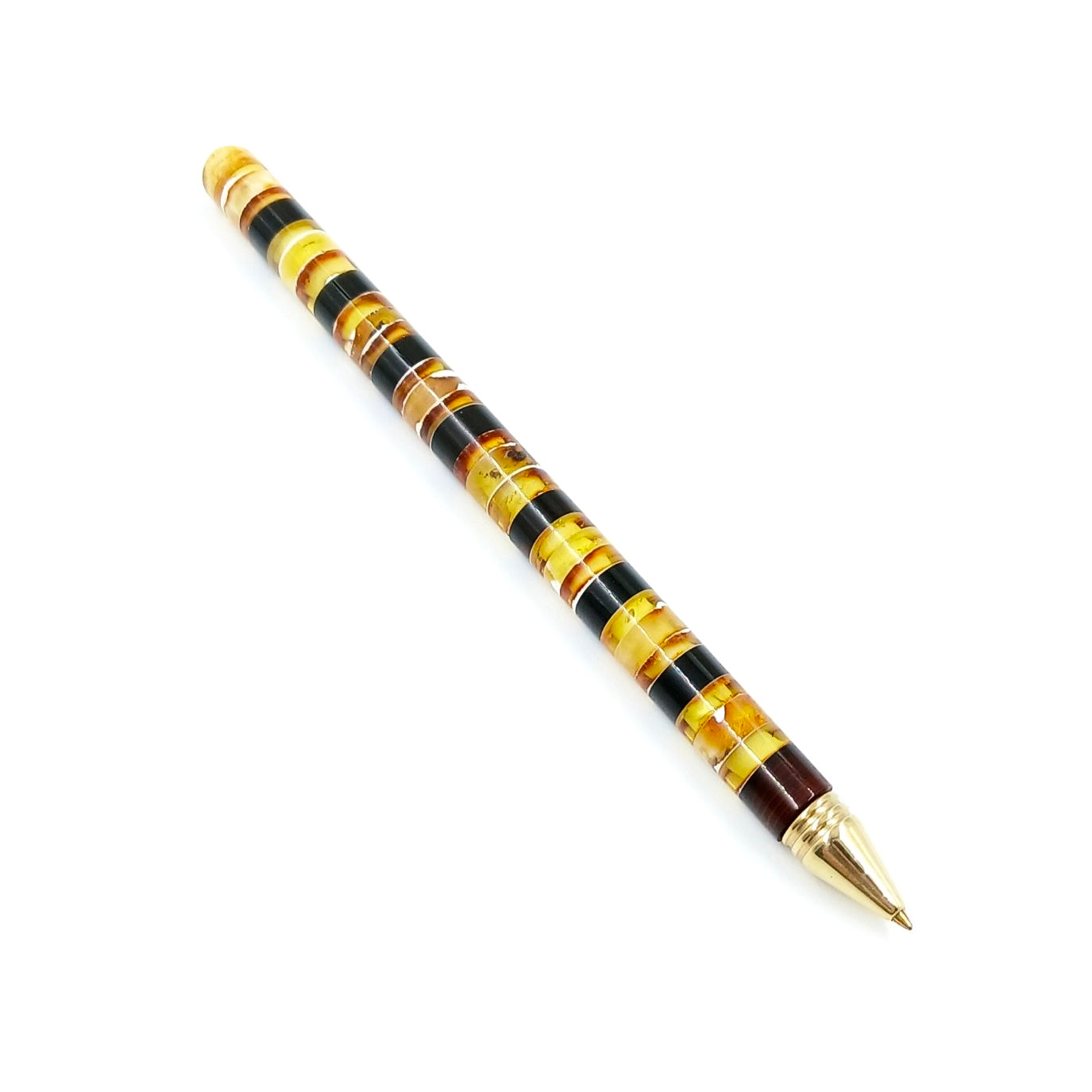 Handmade amber pen from natural Baltic amber, stylish and unique.