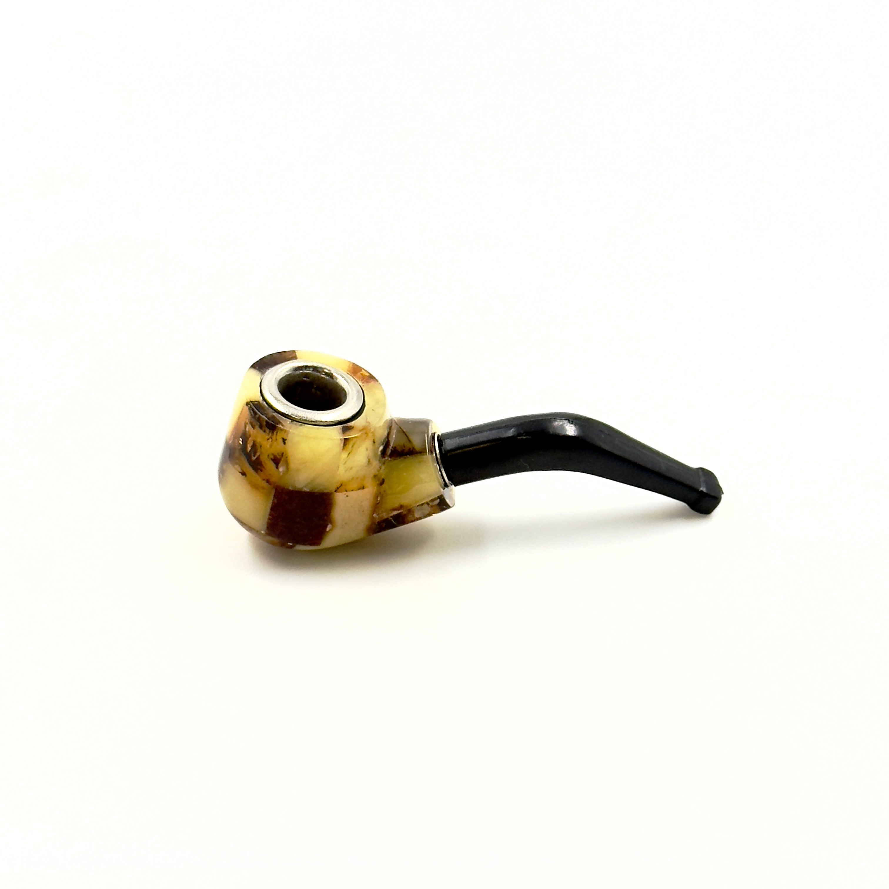 Small Amber Pipe – Portable Handmade Smoking Accessory