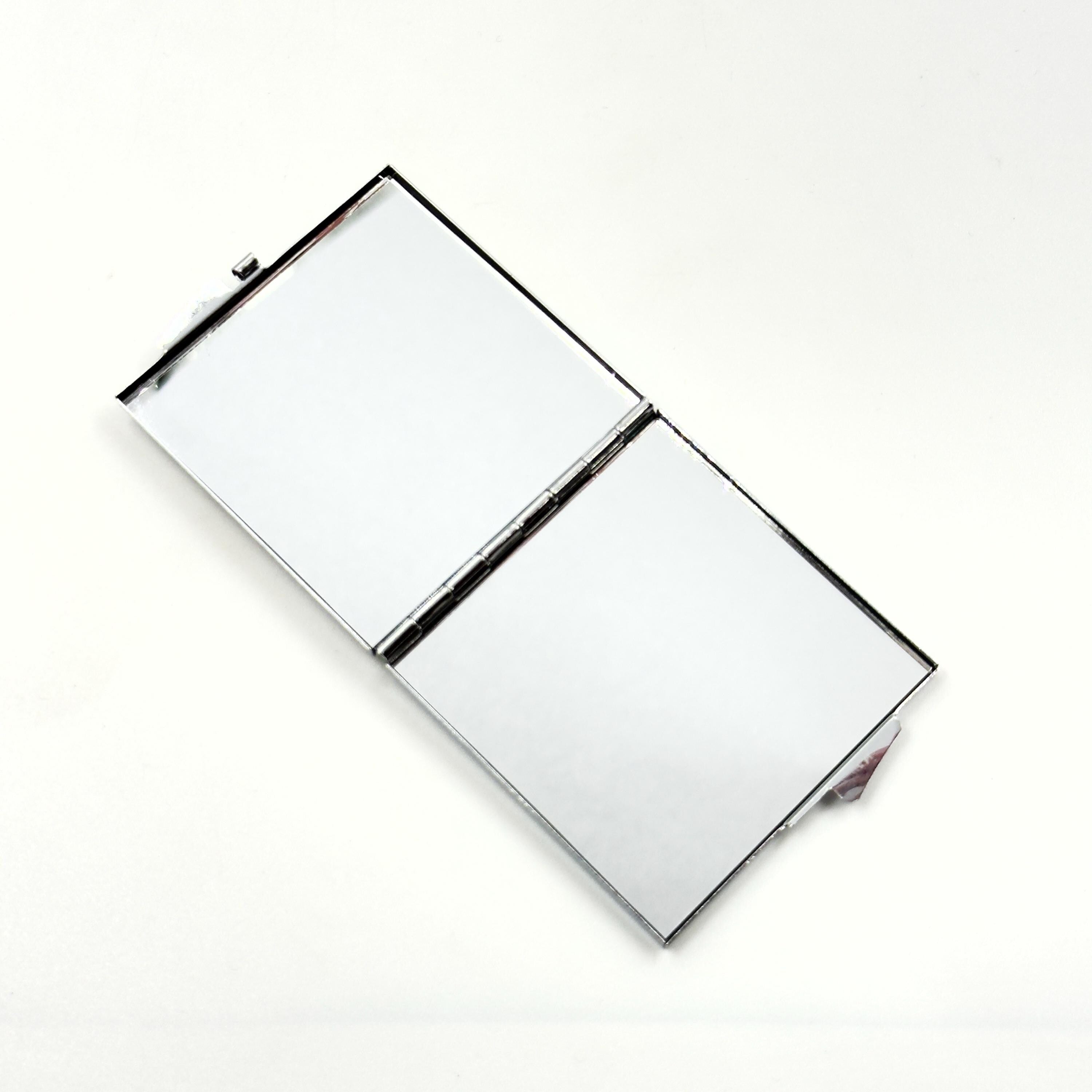 Small Square Hand Mirror With Amber Border
