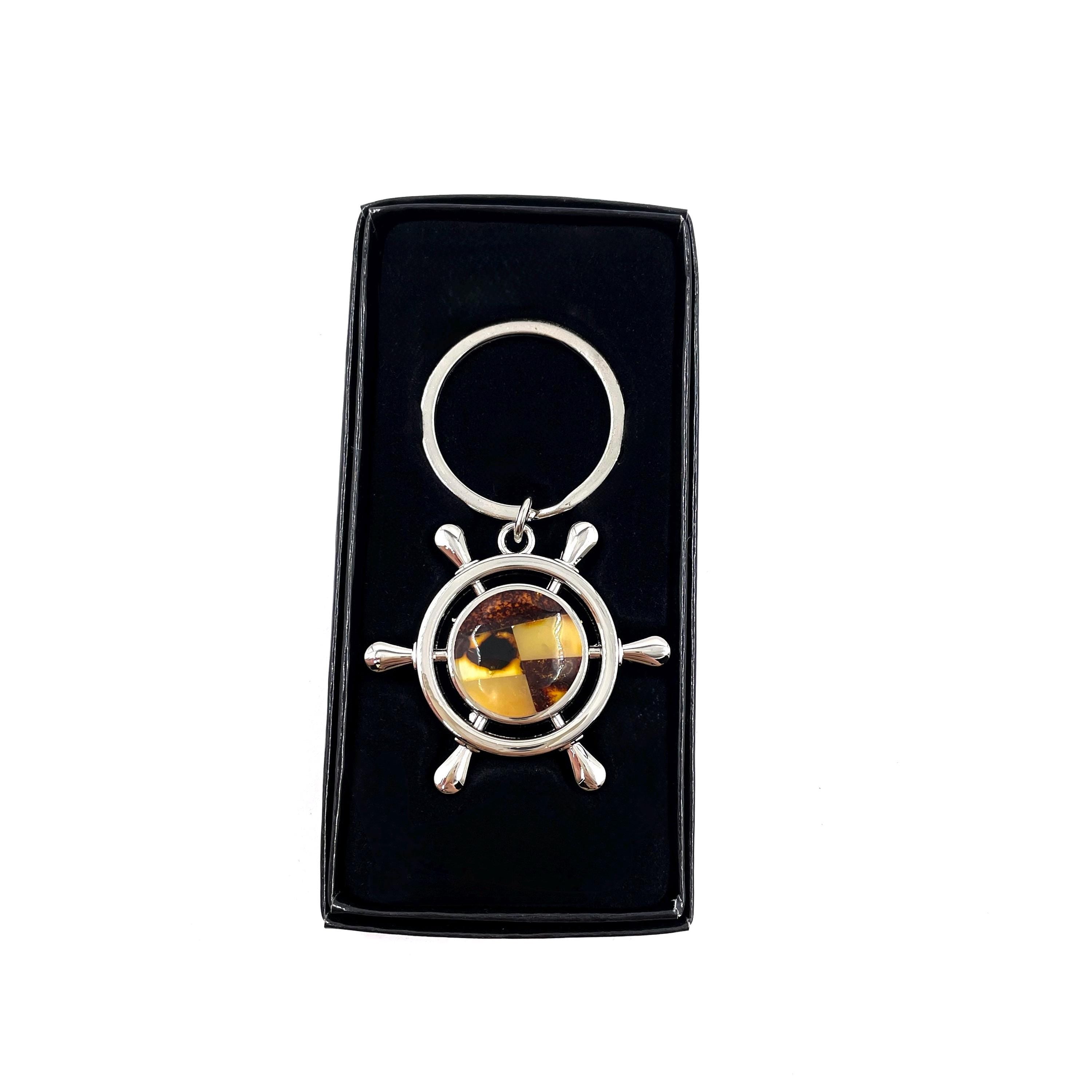 Metal Ship Wheel Keychain for Ocean Lovers