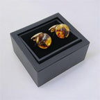 Round Amber Cufflinks