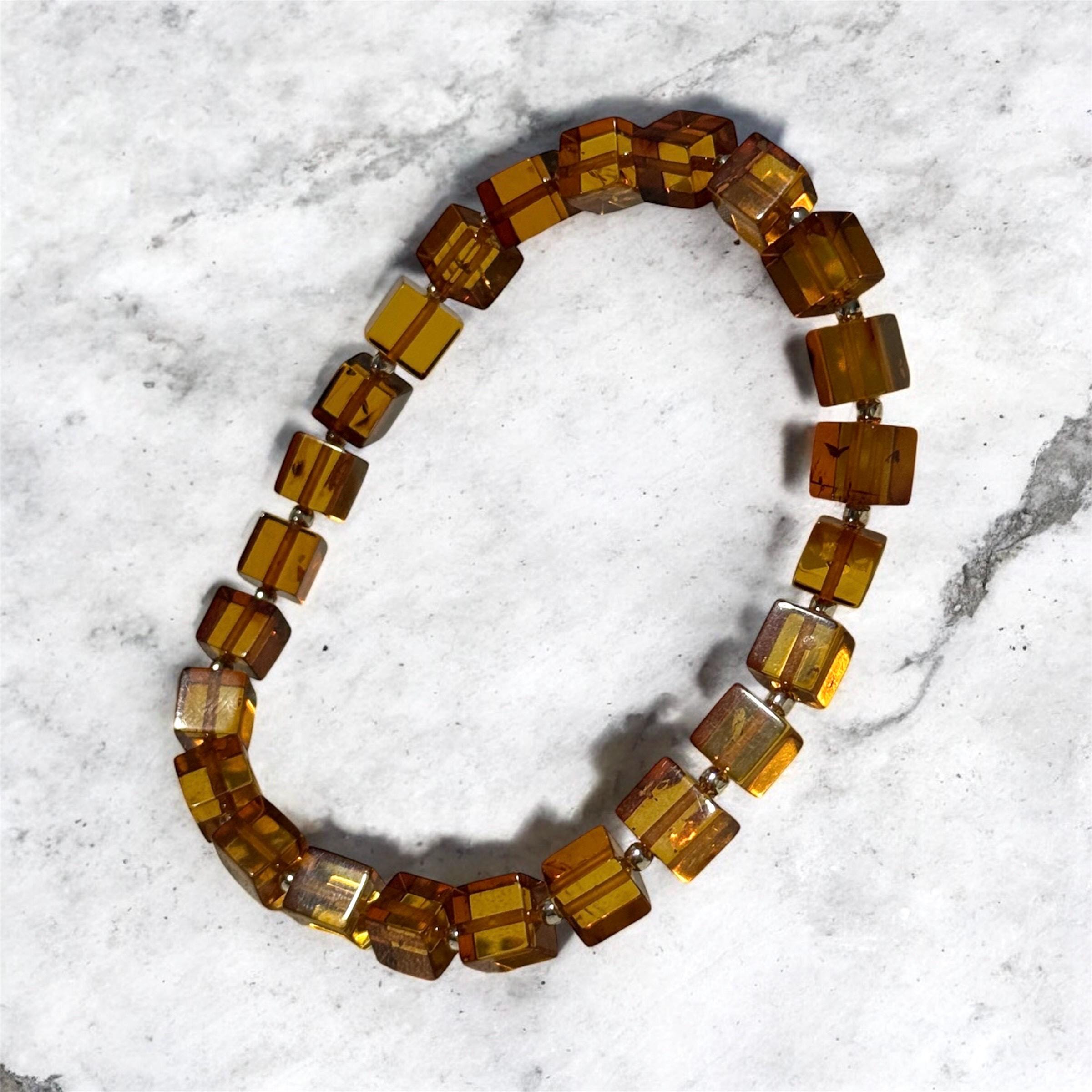 Cube Shaped Amber Bracelet
