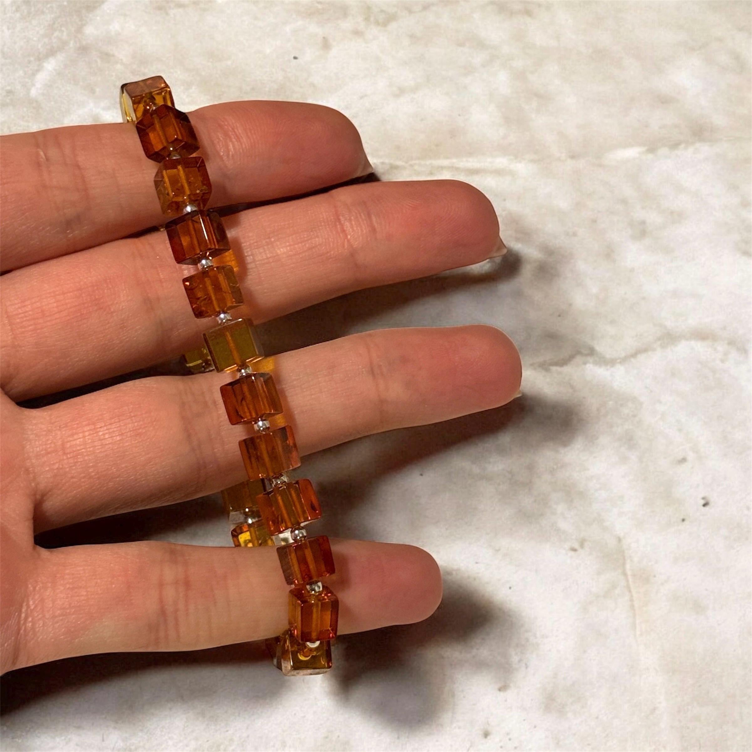 Cube Shaped Amber Bracelet