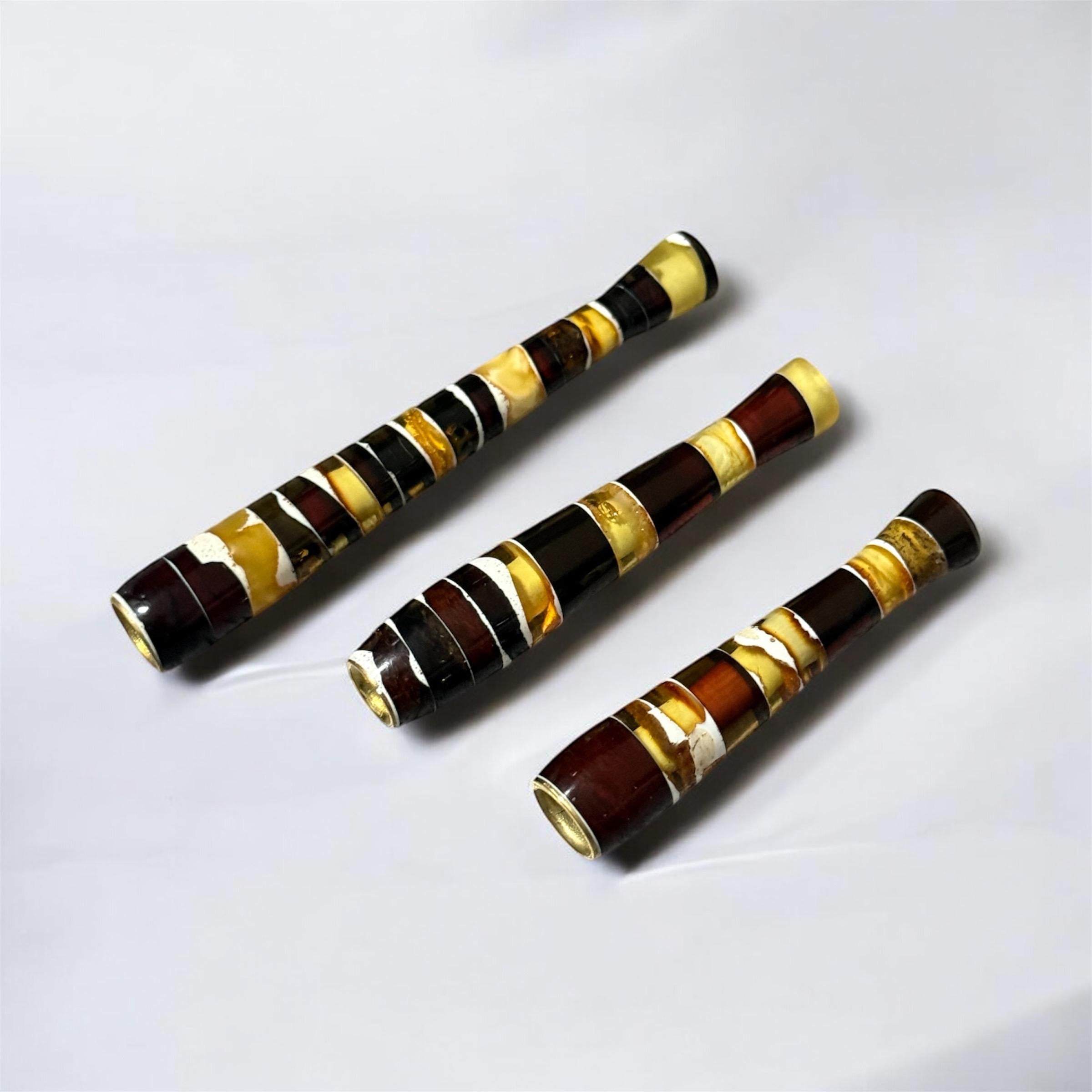 Mosaic Baltic Amber Cigarette Holder / Baltic Amber Cigarette Holder Gift for Smokers