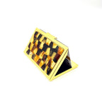 Elegant amber card holder for business cards, crafted from genuine Baltic amber