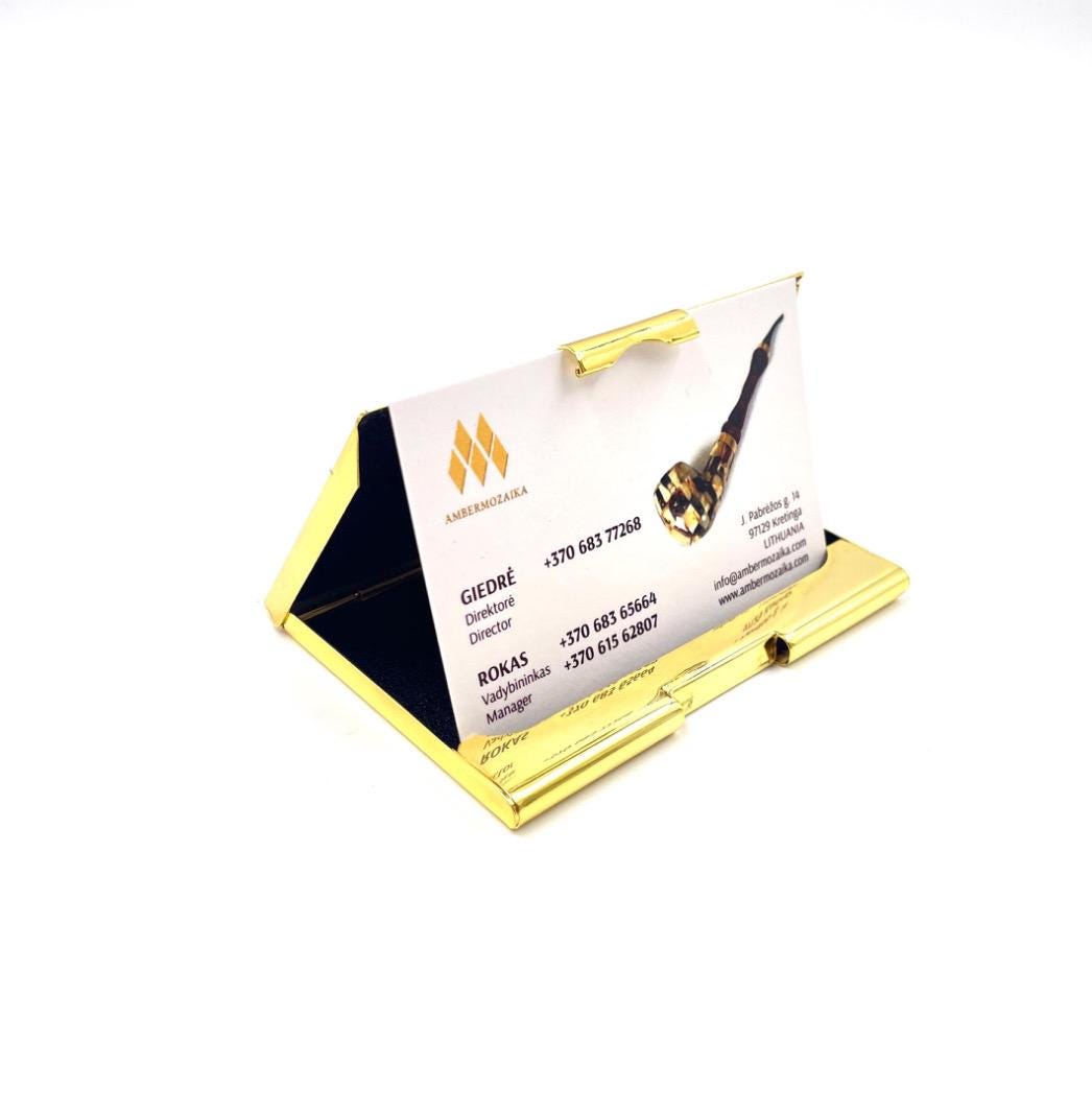 Unique Baltic amber business card case, perfect as a gift or stylish accessory