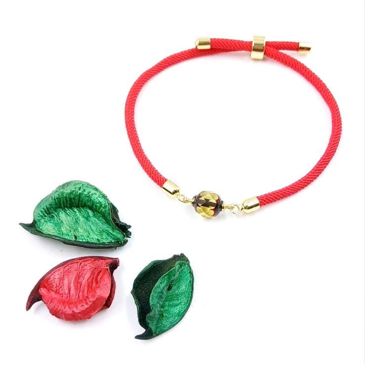 Lightweight artisan cord bracelets with genuine amber