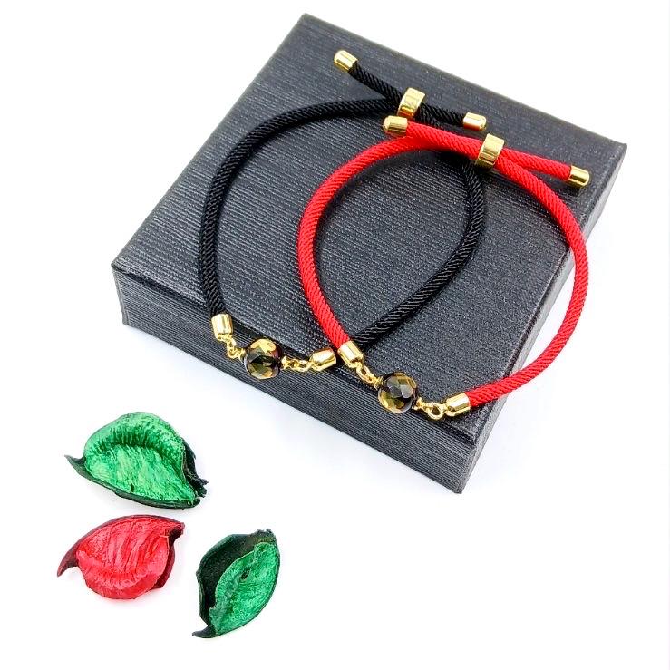 Set of 2 handcrafted cord bracelets with natural Baltic amber beads