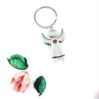 Natural Baltic amber keychain featuring a charming angel figure