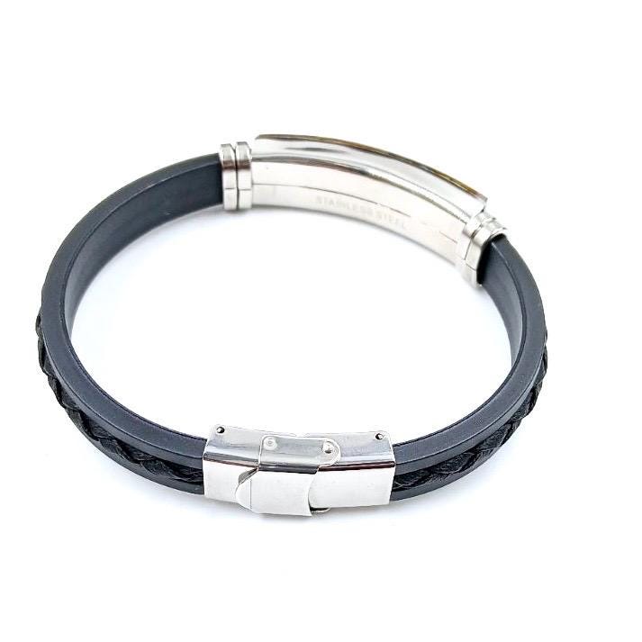 Modern Silicone Bracelet with Leather