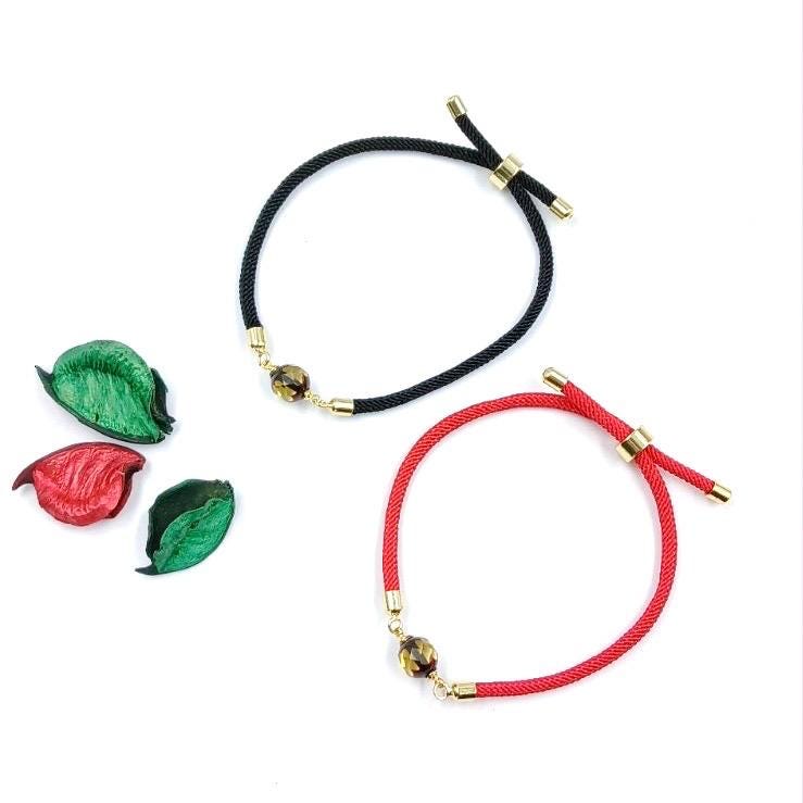 Handmade Baltic amber bead bracelets, one-of-a-kind set of 2