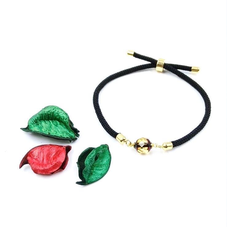 Natural  Baltic amber cord bracelets, pair for layering