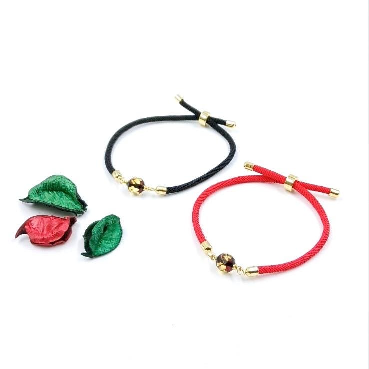 Two Baltic amber cord bracelets handmade set