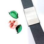 Premium handmade leather bracelet with warm Baltic amber accents