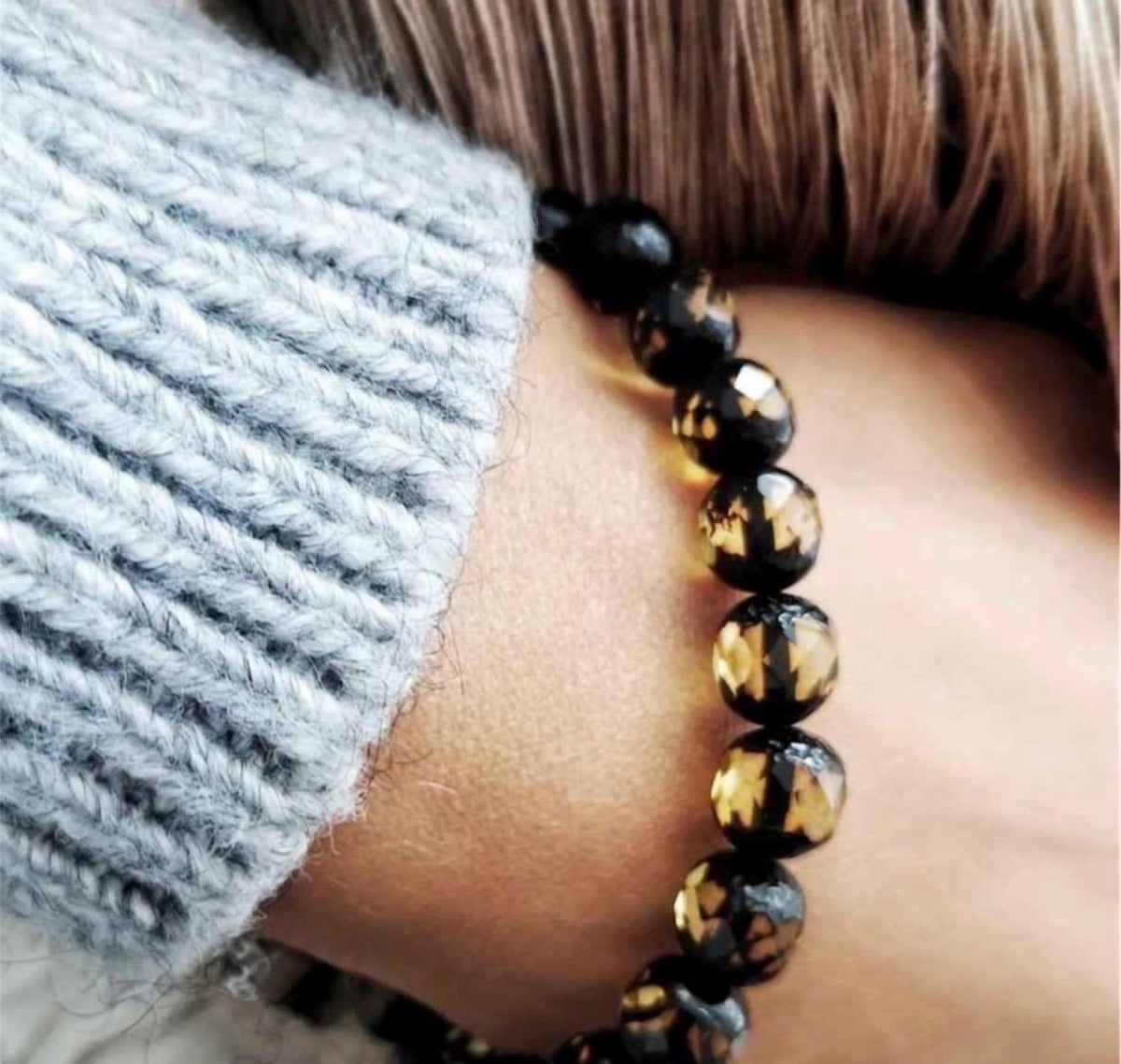 Faceted Green Amber Bracelet