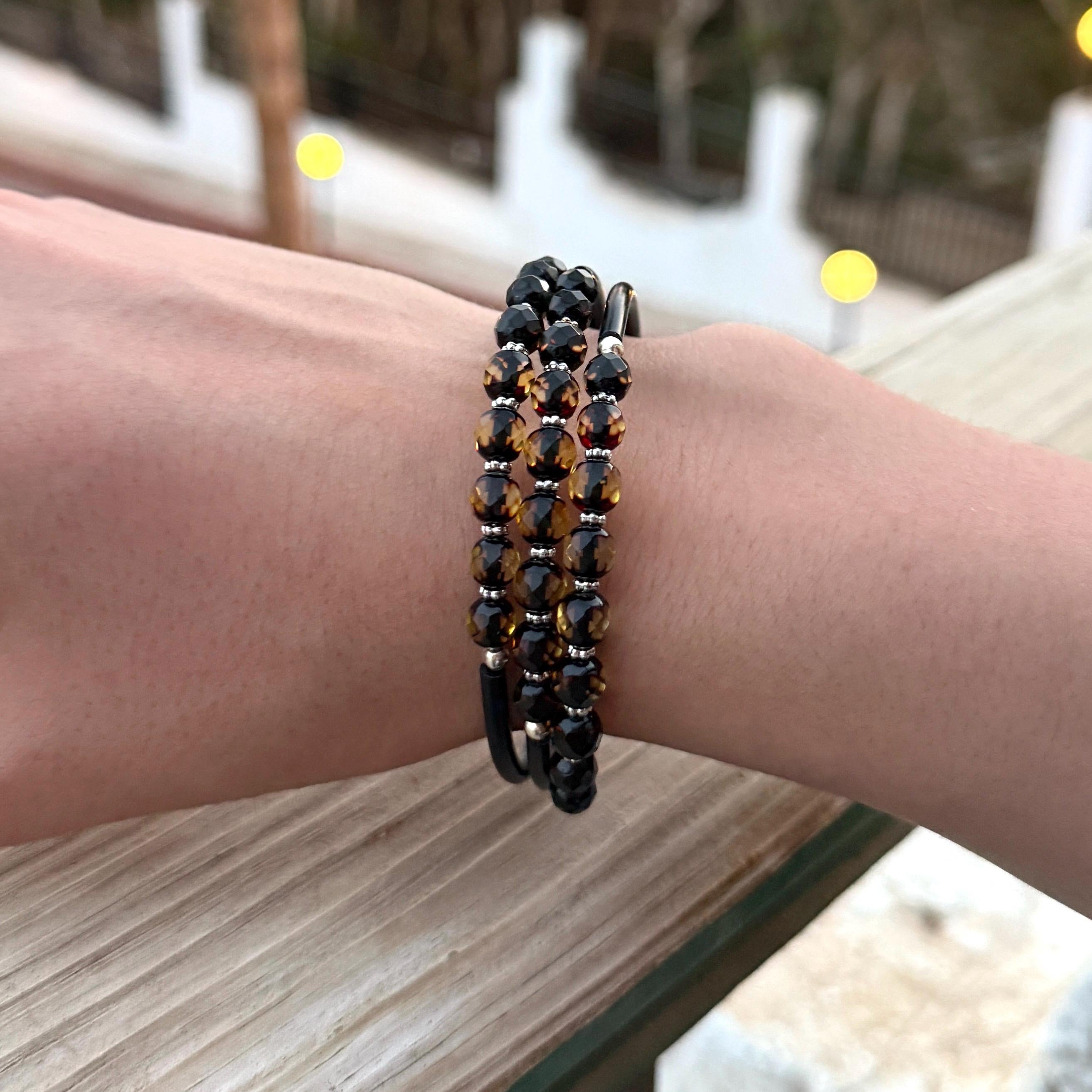 Faceted Amber Bracelet 3 in 1