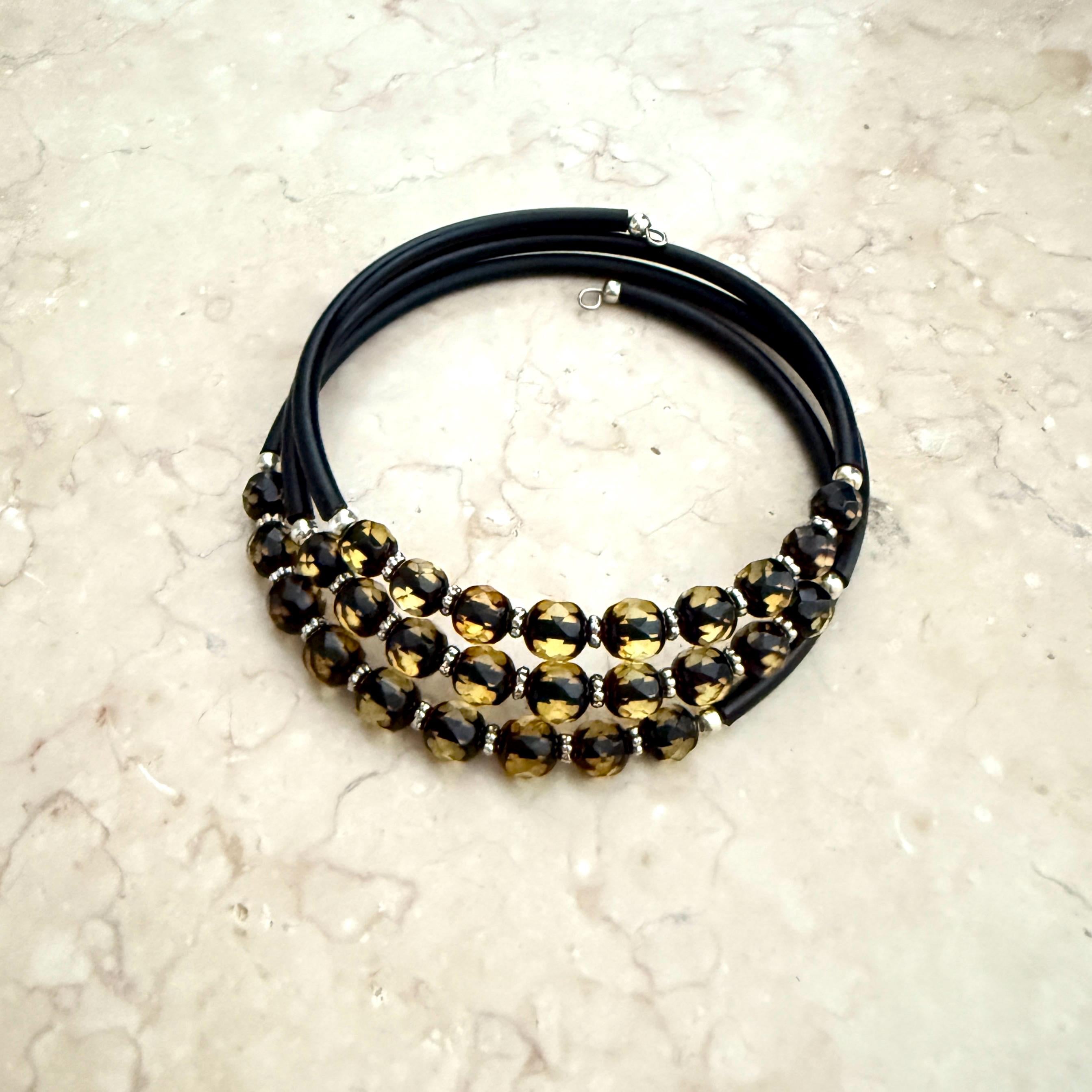 Faceted Amber Bracelet 3 in 1