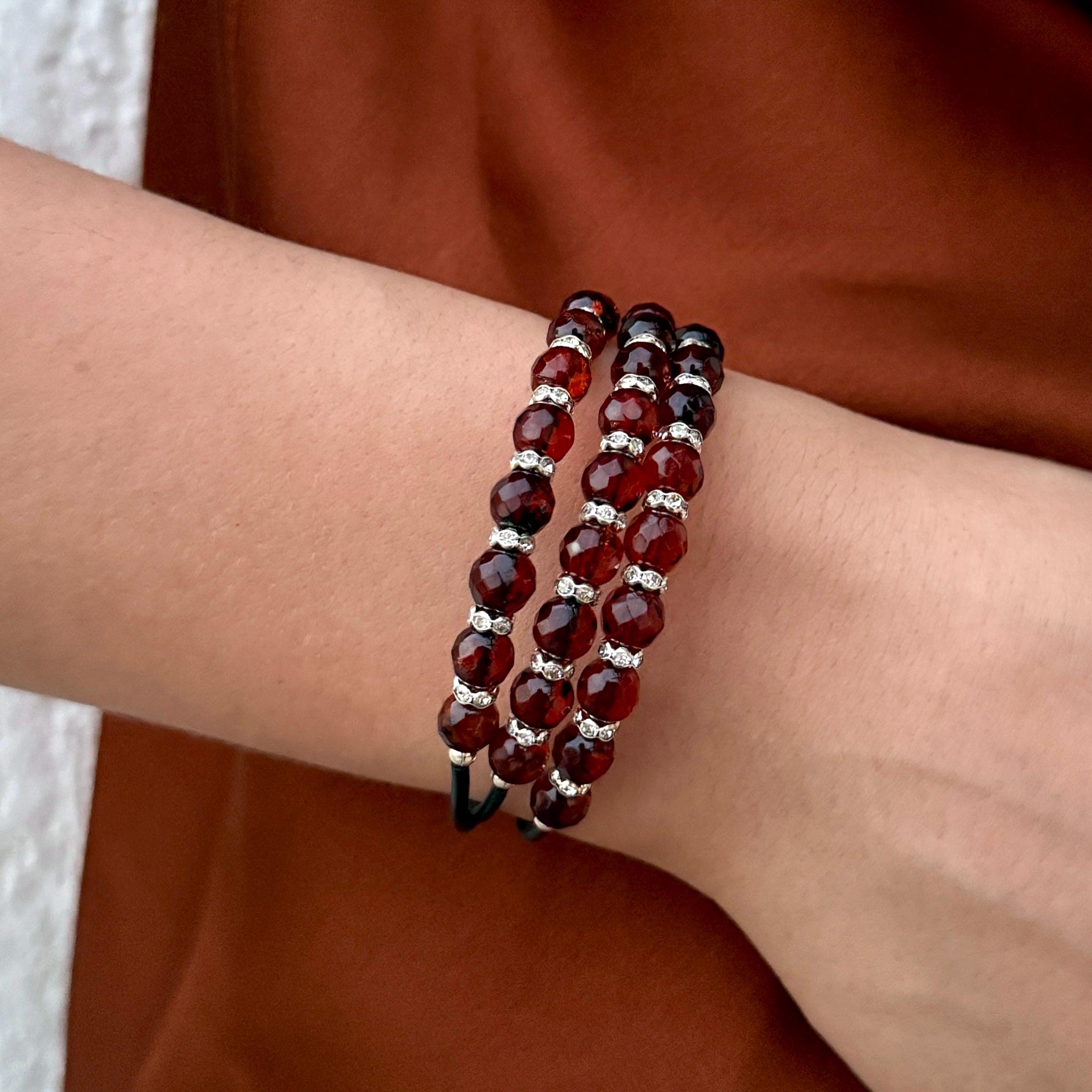 Faceted Amber Bracelet 3 in 1