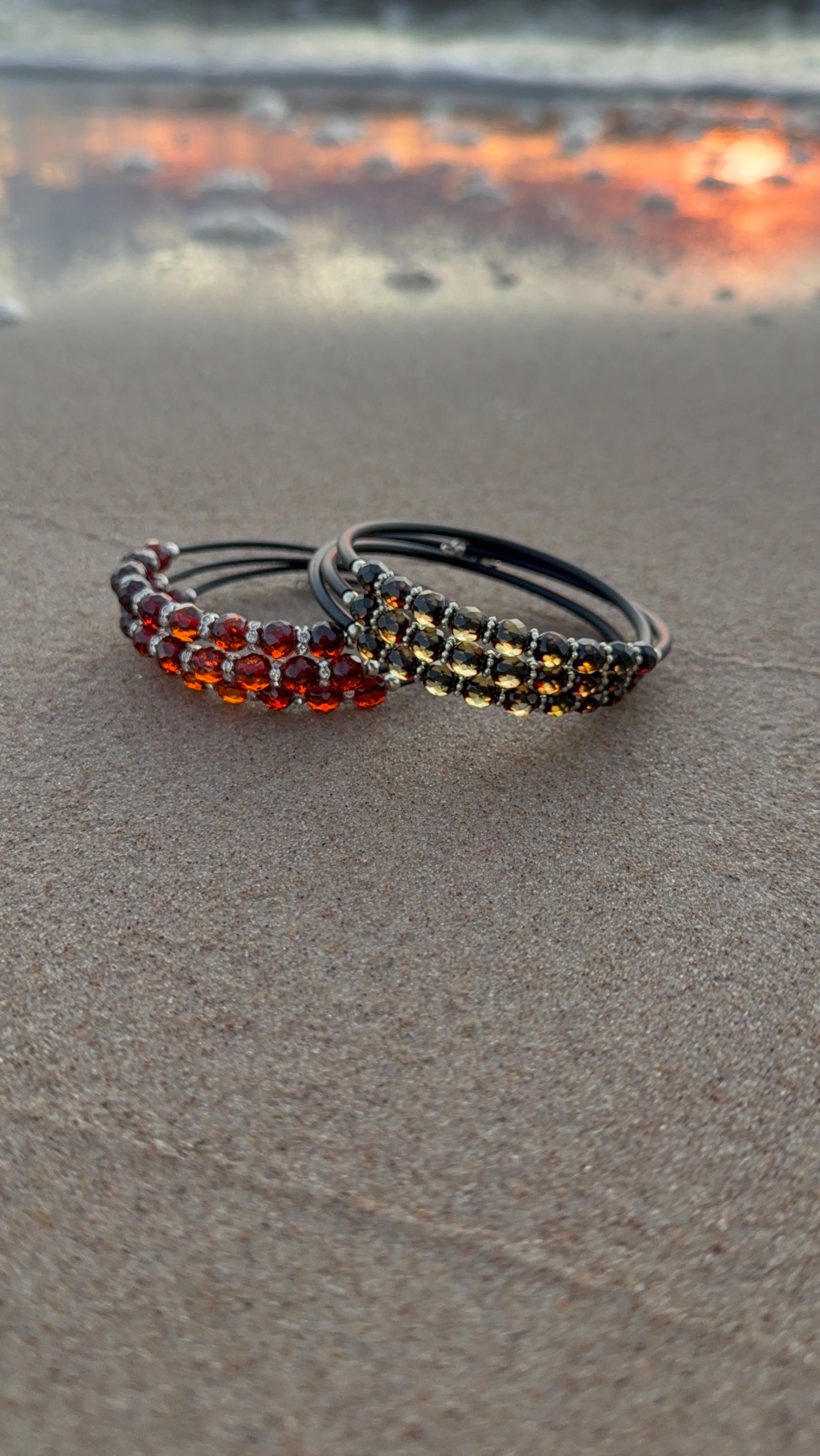 Faceted Amber Bracelet 3 in 1