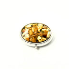 Oval Travel Pill Box With Amber Mosaic