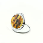 Amber-Toned Oval Mirror For Makeup