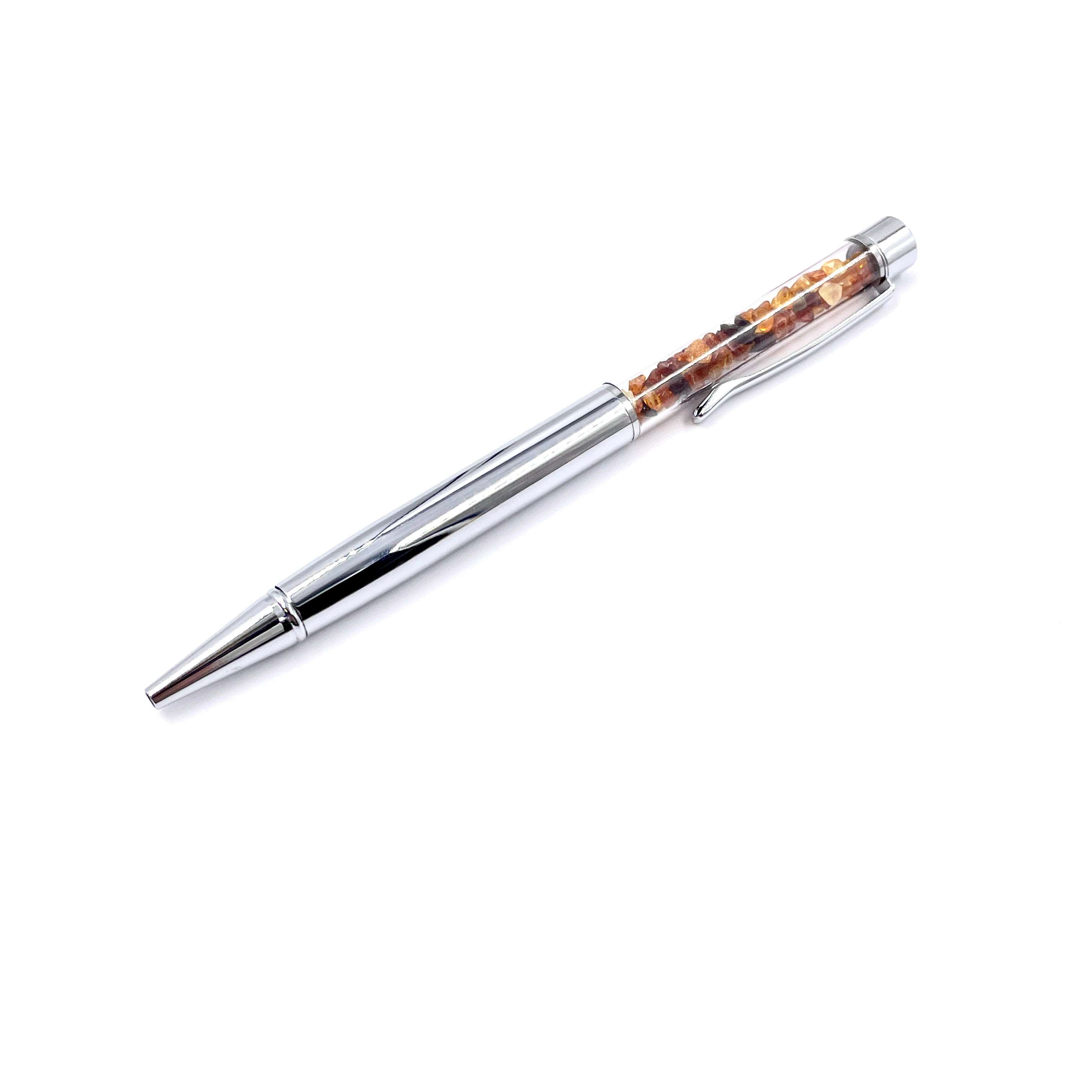 smooth pen silver color amber fill