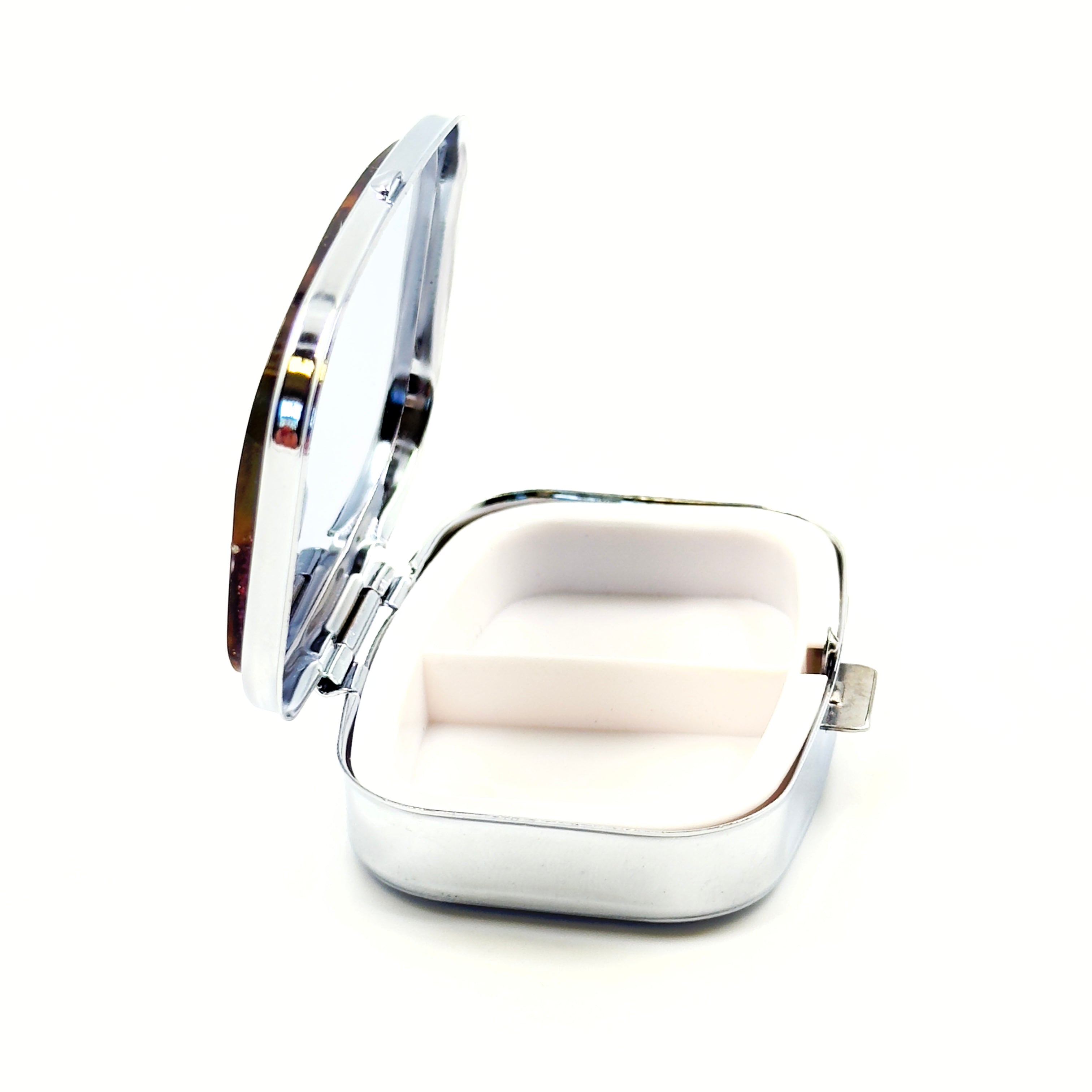 Compact Travel Pill Box With Two Sections