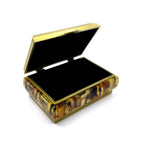 Luxury Keepsake Box With Golden Edges And Warm Amber Patterns