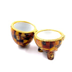 Elegant Amber Mosaic Faberge Style Jewelry Box